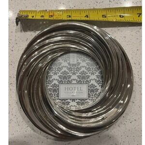 Hotel Collection Silver Swirl Round Picture Frame 3.5x3.5 Modern Tabletop Decor
